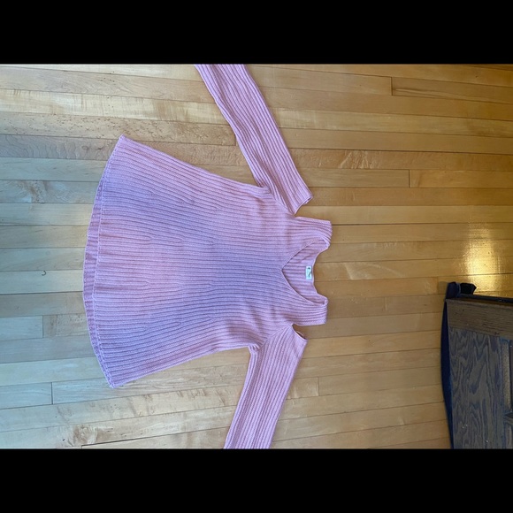 Sold - Pink Sweater - shoulders out - Picture 4 of 7